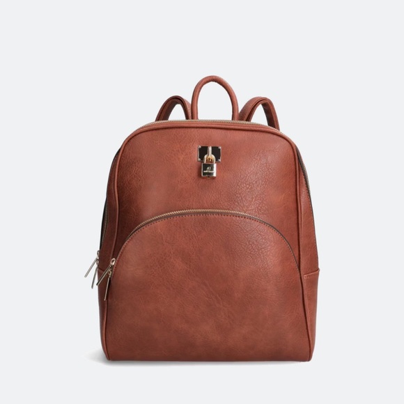41 Hawthorn Handbags - 41 Hawthorn Cognac Brown Faux Leather Backpack Bag